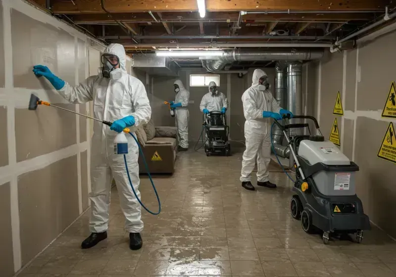 Basement Moisture Removal and Structural Drying process in Eastland, TX